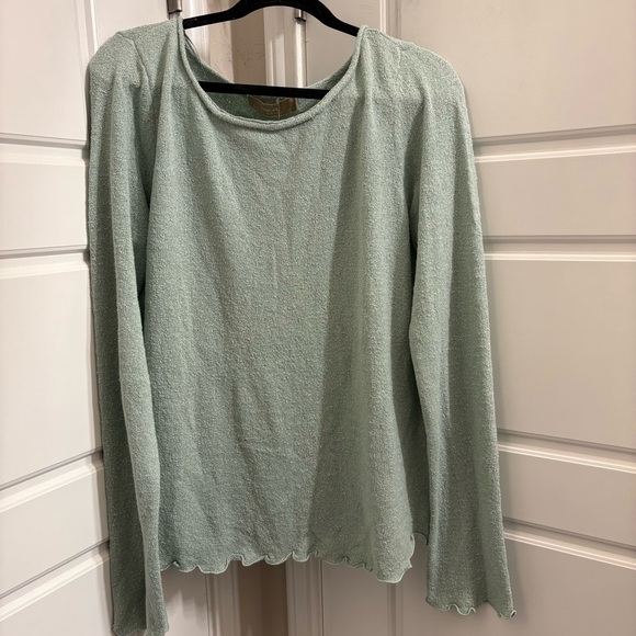 Free People NWT Free-est Cabo Long Sleeve SweaterTop in Summer Sage Size XL - Picture 3 of 6